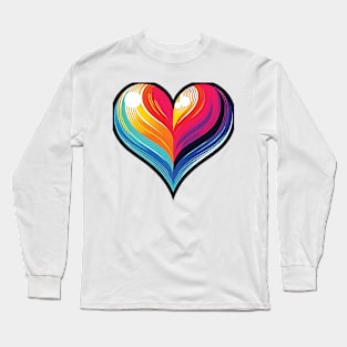 Heart in a Whirl of Colors, Valentine's Day Long Sleeve T-Shirt